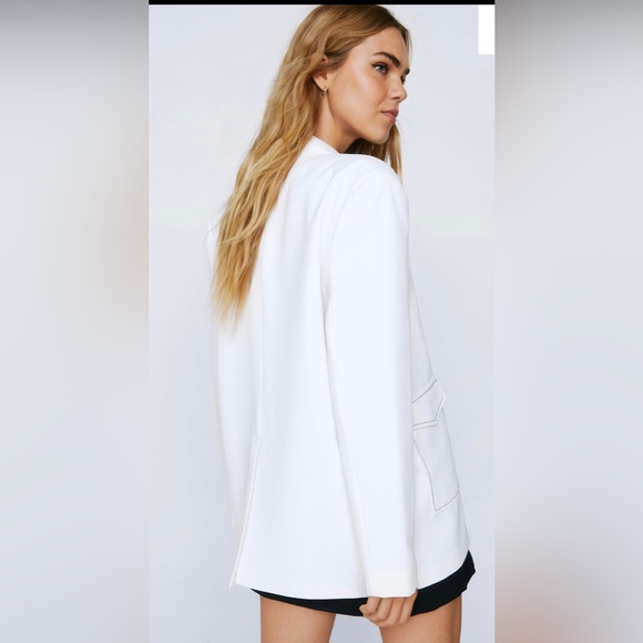 Contrast Stitch Single Breasted Blazer - Picture 3 of 4